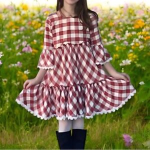 Matilda Jane -Kassidy  Plaid Bell Sleeve Dress